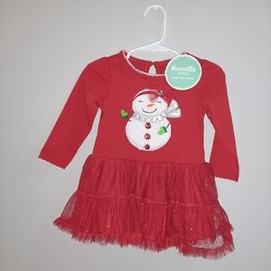 Nannette NWT Christmas Snowman Dress 12 Month NEW